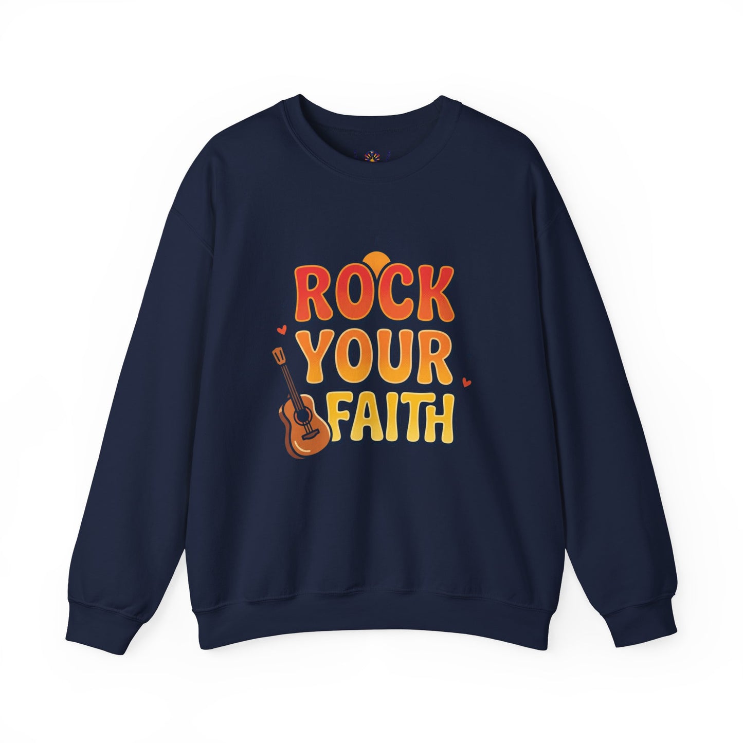 Unisex Rock Your Faith Sweatshirt | Christian Encouragement, Retro Groovy Pastel