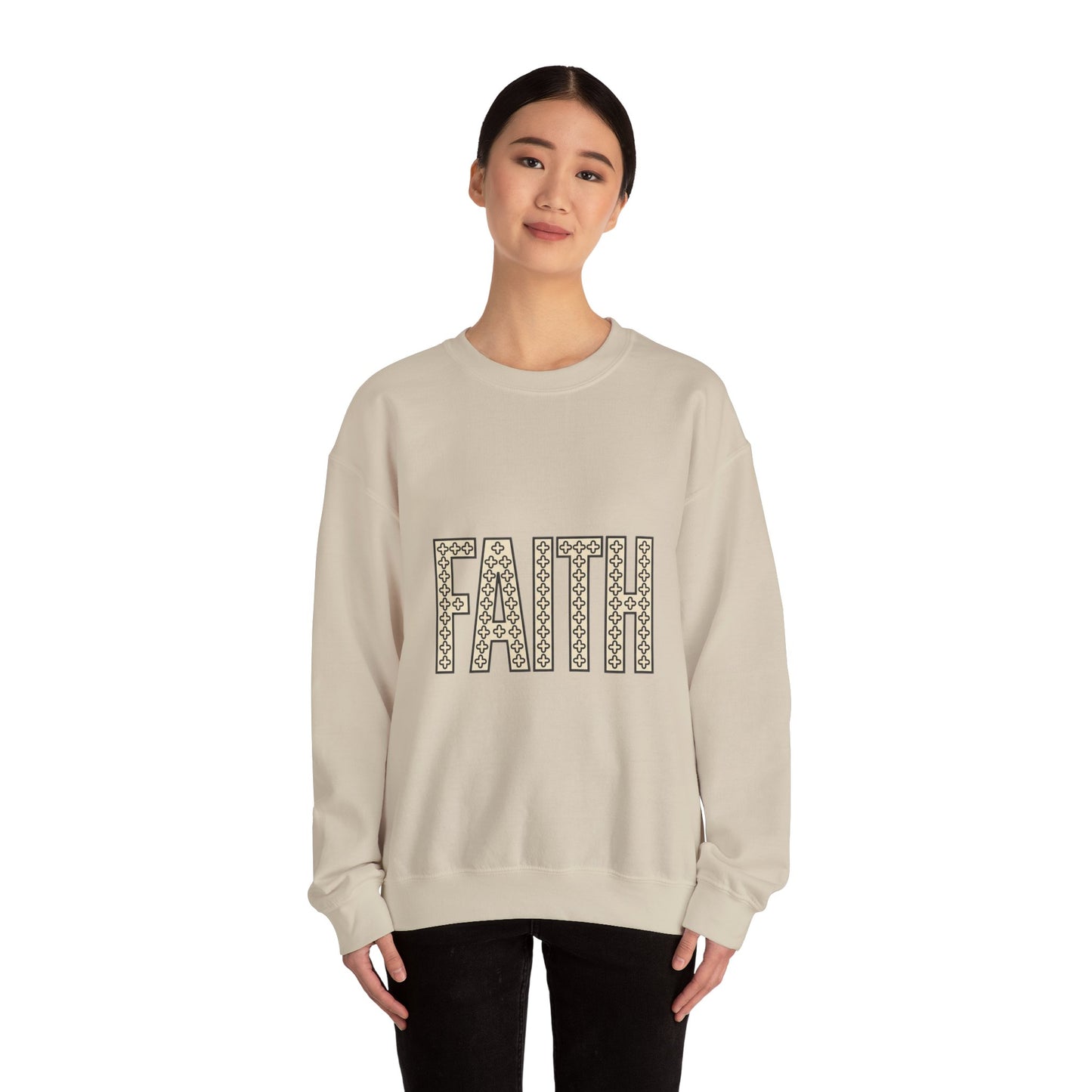 Faith groovy lettering Sweatshirt | Christian encouragement, pastel retro