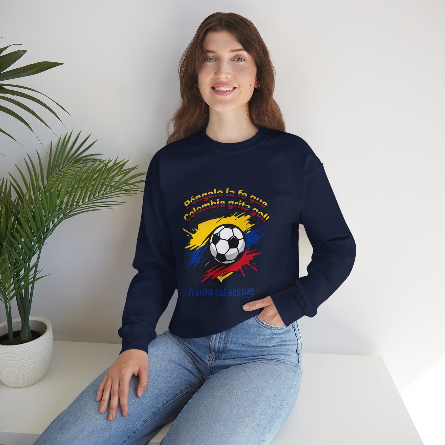Colombia Pride Soccer Crewneck Sweatshirt | Retro National Colors, Championship Season