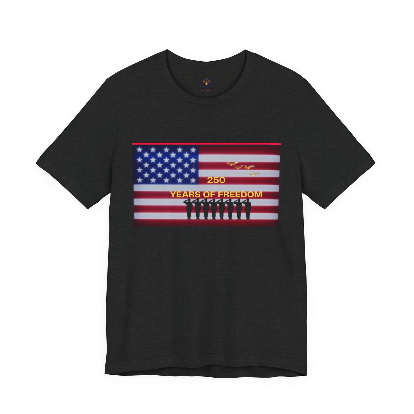 T-Shirt — "250 Years of Freedom" American Flag Patriotic Tee