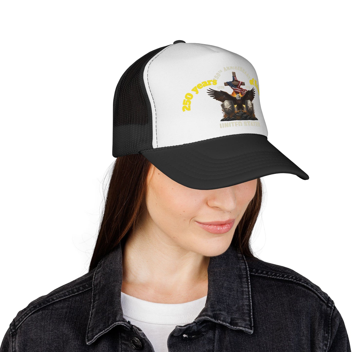 250 Years of Freedom Trucker Cap — Patriotic American Flag Mesh Hat