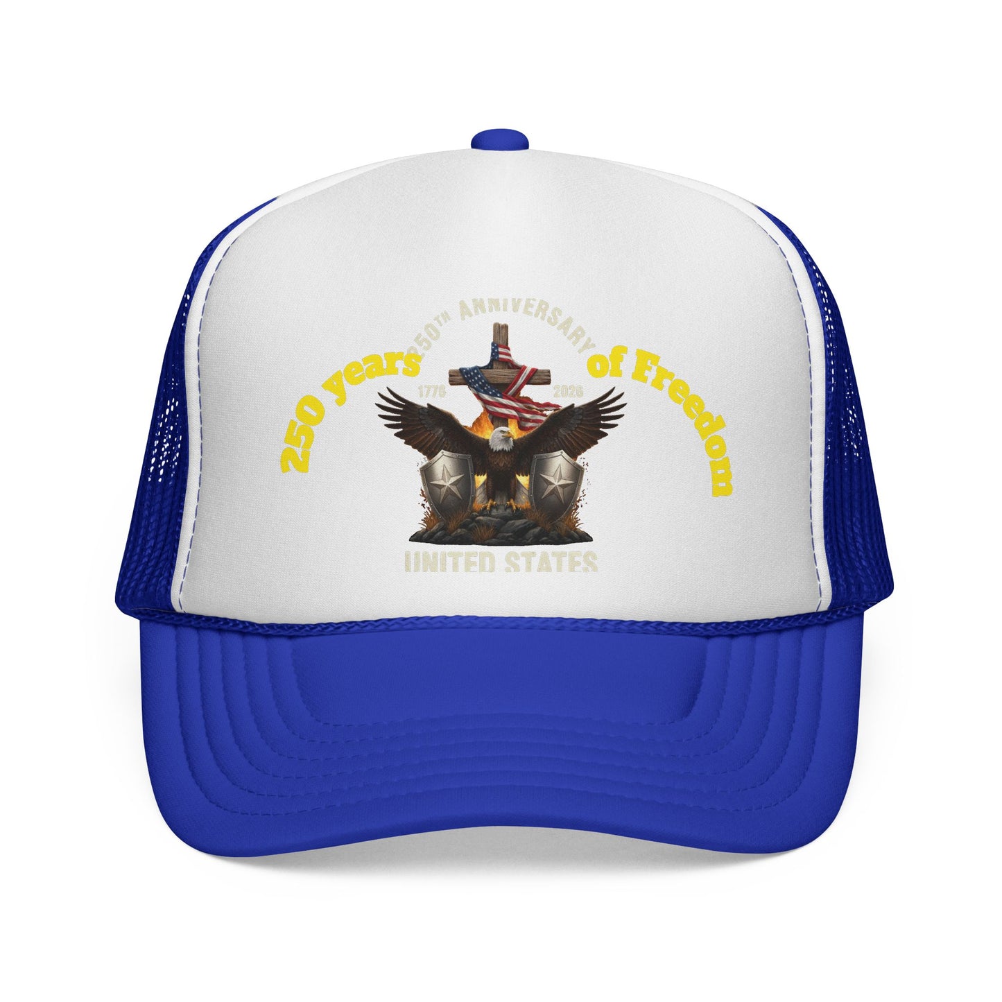 250 Years of Freedom Trucker Cap — Patriotic American Flag Mesh Hat