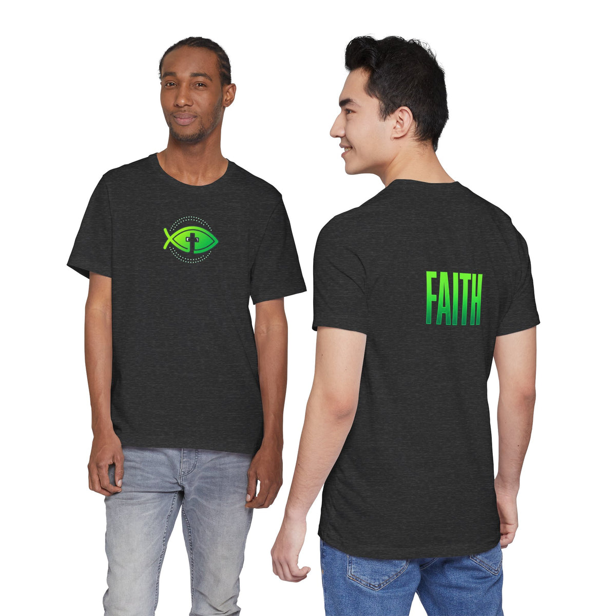 Faith Fish T-Shirt — Green Ichthys Christian Tee
