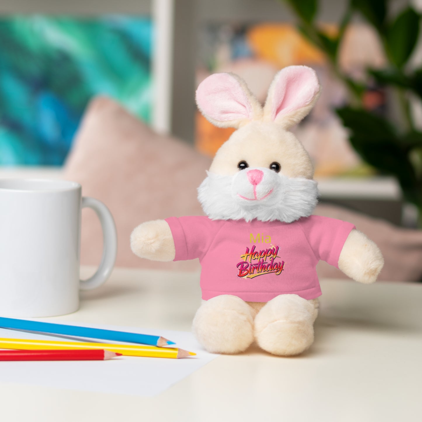 Personalized Birthday Teddy Bear with 'Happy Birthday' Tee