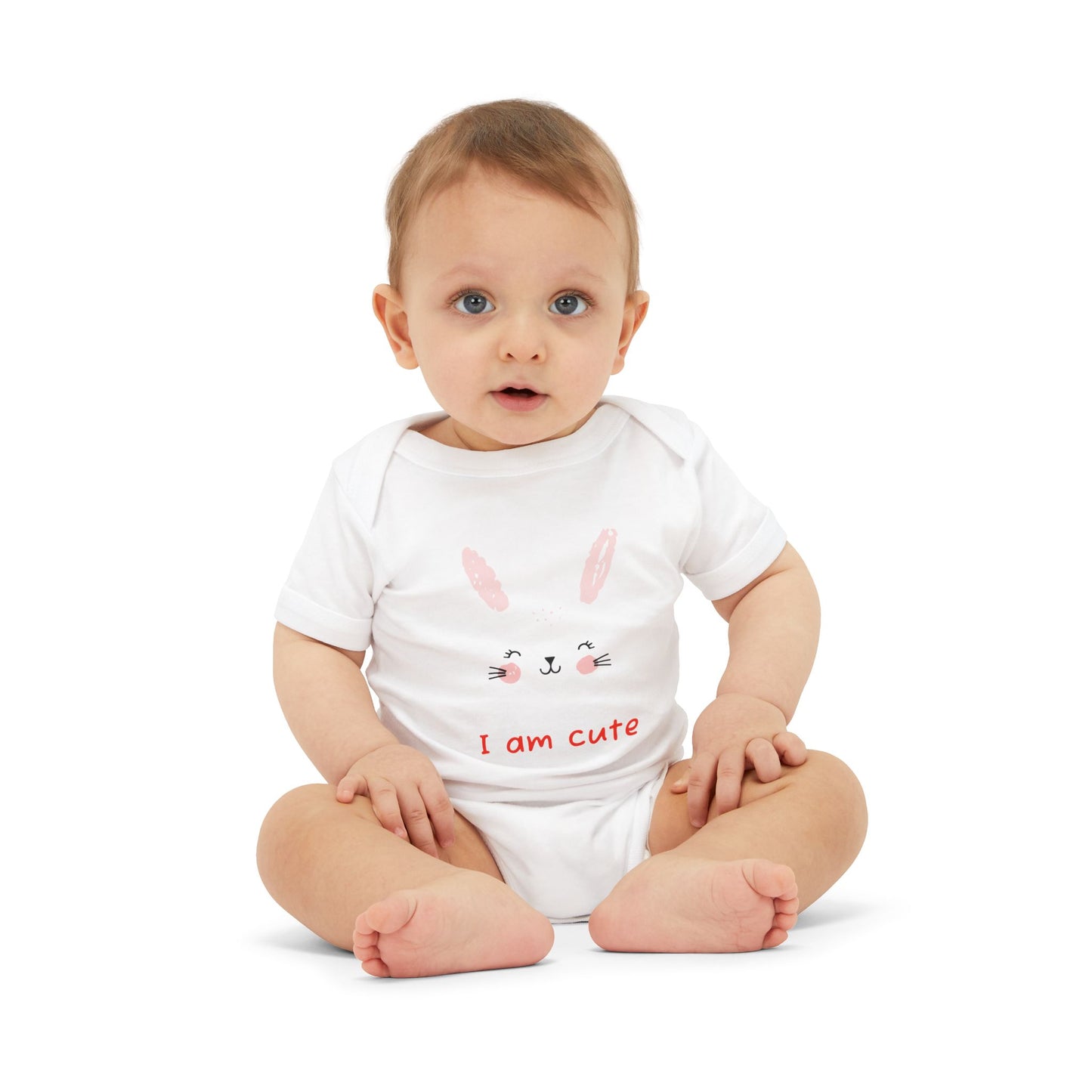 Baby Bunny Onesie - Cute Pink Rabbit Face Infant Bodysuit