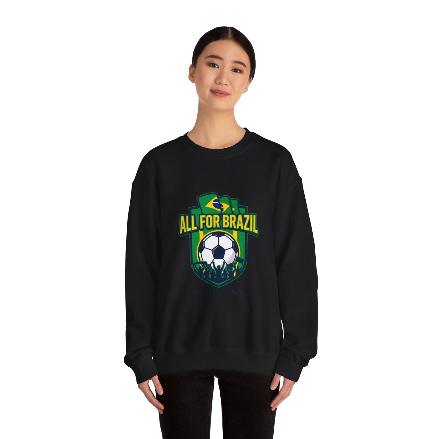 All For Brazil Crewneck Sweatshirt | Country Pride, Retro Soccer