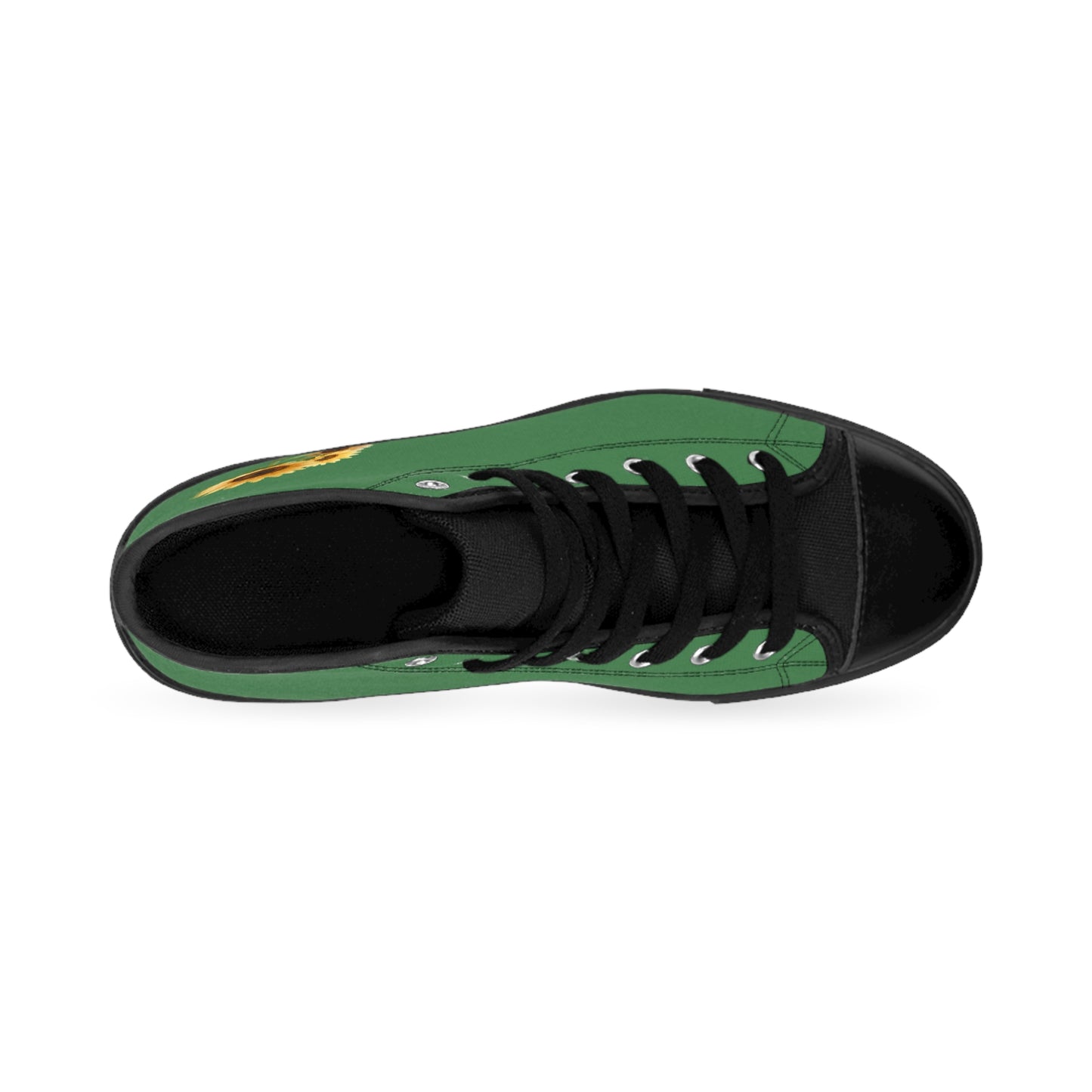 Sunflower Green High-Top Sneakers — Women's Floral Canvas Shoes