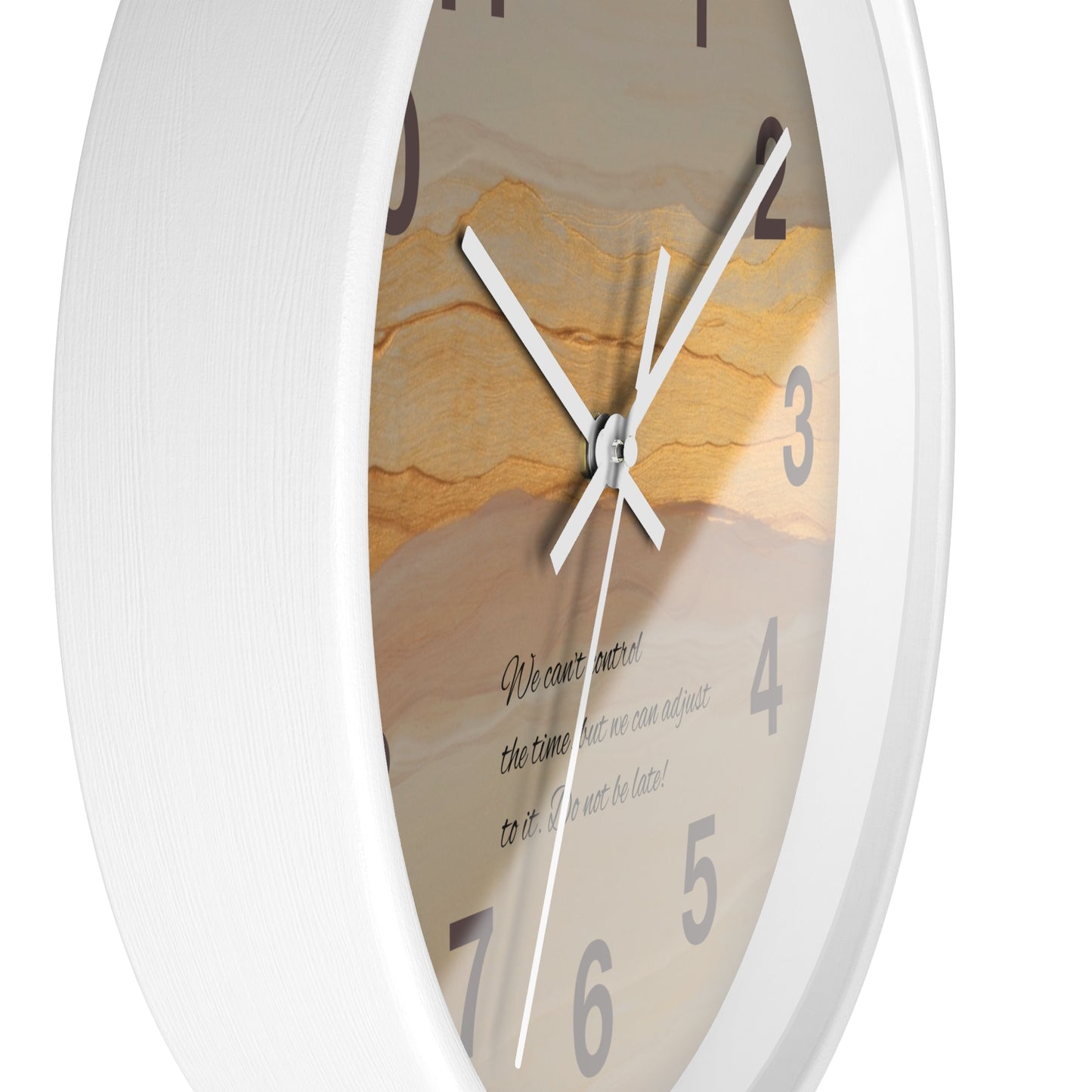 Marble Sunset Wall Clock — Decorative Timepiece with Inspiring Quote