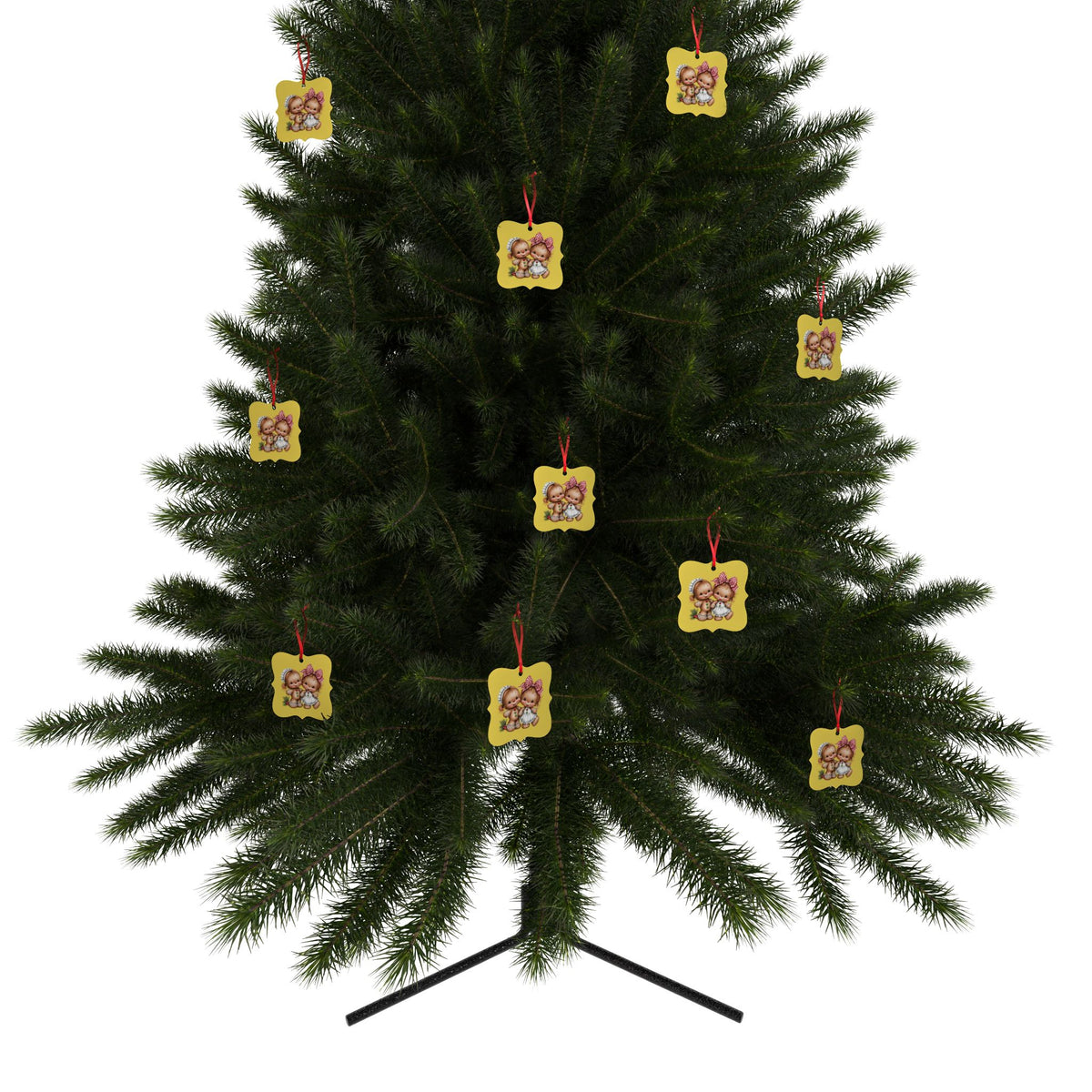 Gingerbread Kids Aluminum Ornament – Retro Christmas Tree Decoration (1/5/10/20 pcs)