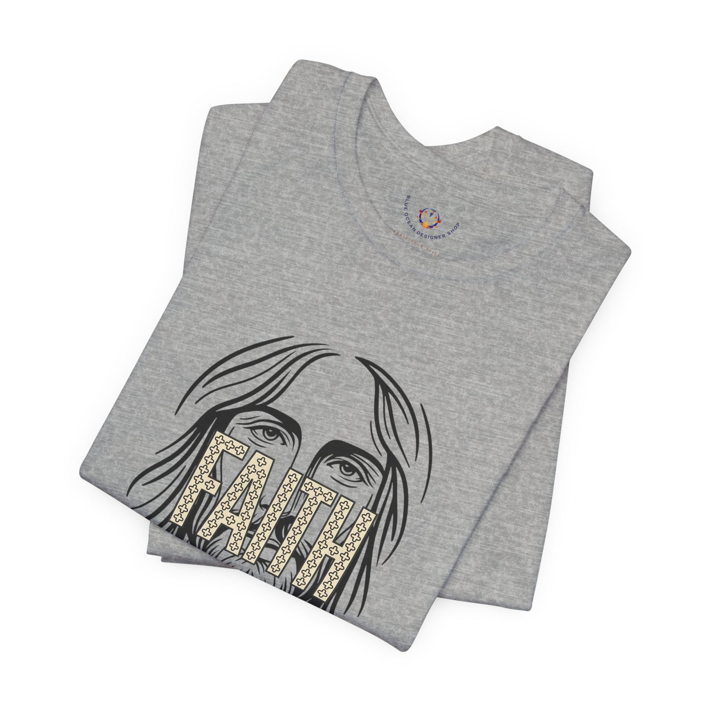 Faith Graphic Tee — Jesus Face Christian T-Shirt