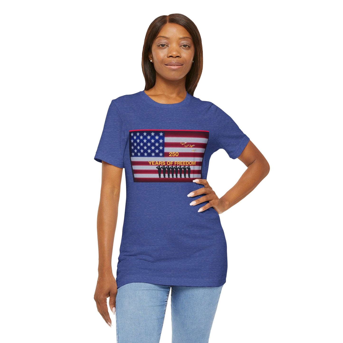 T-Shirt — "250 Years of Freedom" American Flag Patriotic Tee