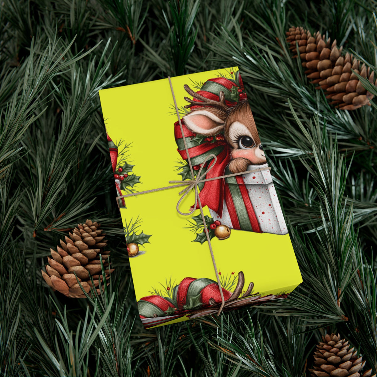 Christmas Reindeer Gift Wrap Paper – Cute Holiday Present Wrapping Sheets