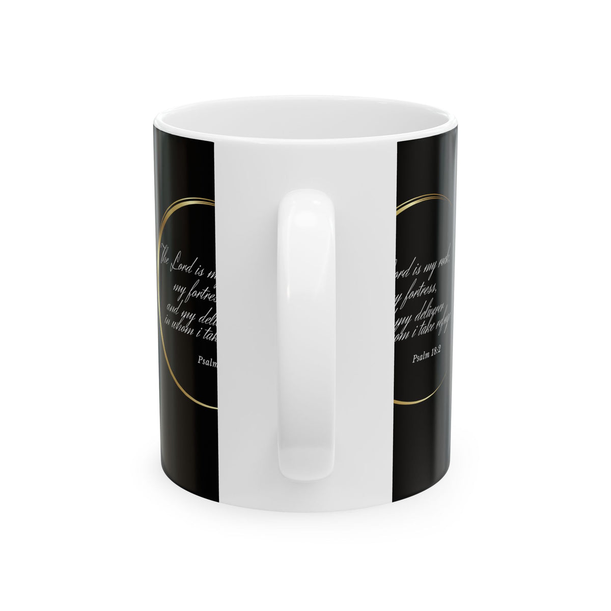 Inspirational Psalm 18:2 Ceramic Mug — “The Lord is my rock” Faith Coffee Cup