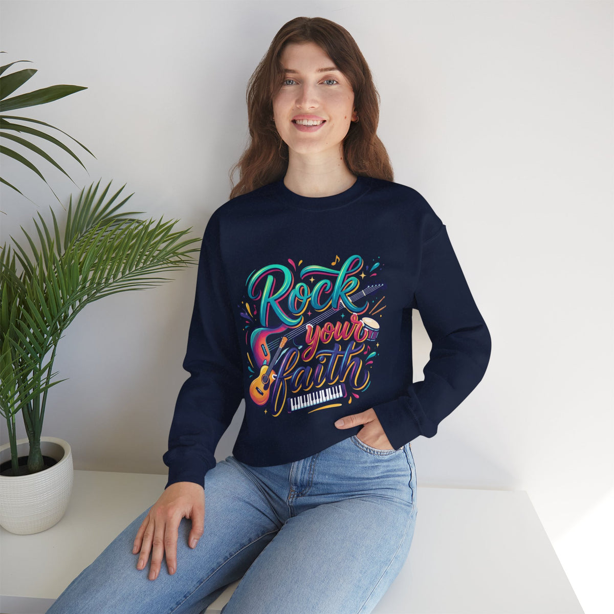 Rock Your Faith Sweatshirt — Christian Music Graphic Crewneck