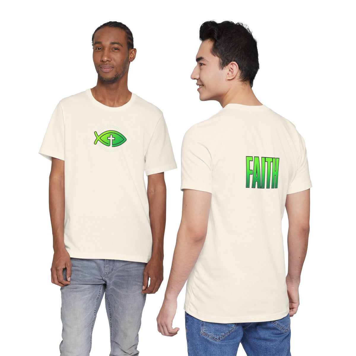 Faith Fish T-Shirt — Green Ichthys Christian Tee