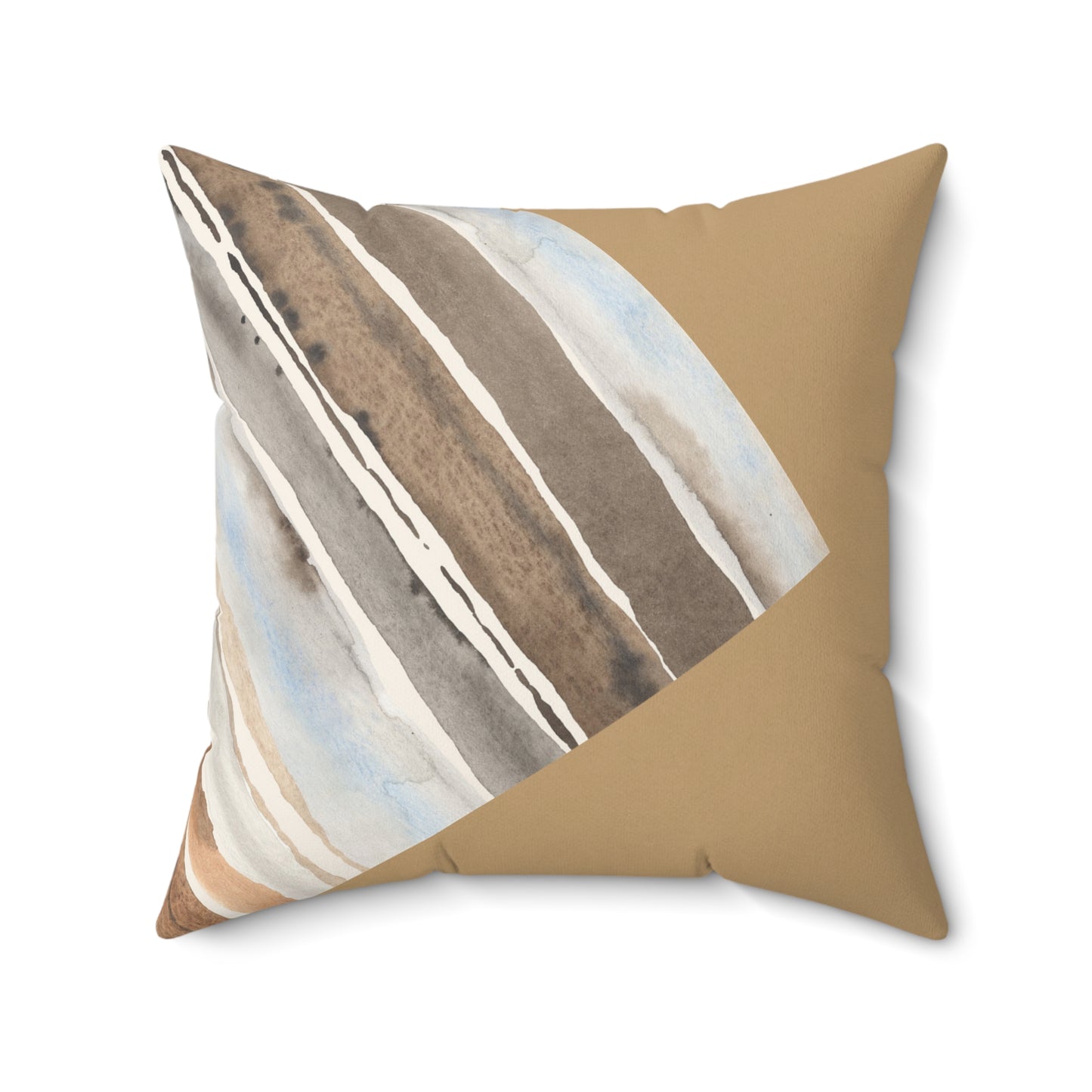 Neutral Earthwater Abstract Decorative Pillow