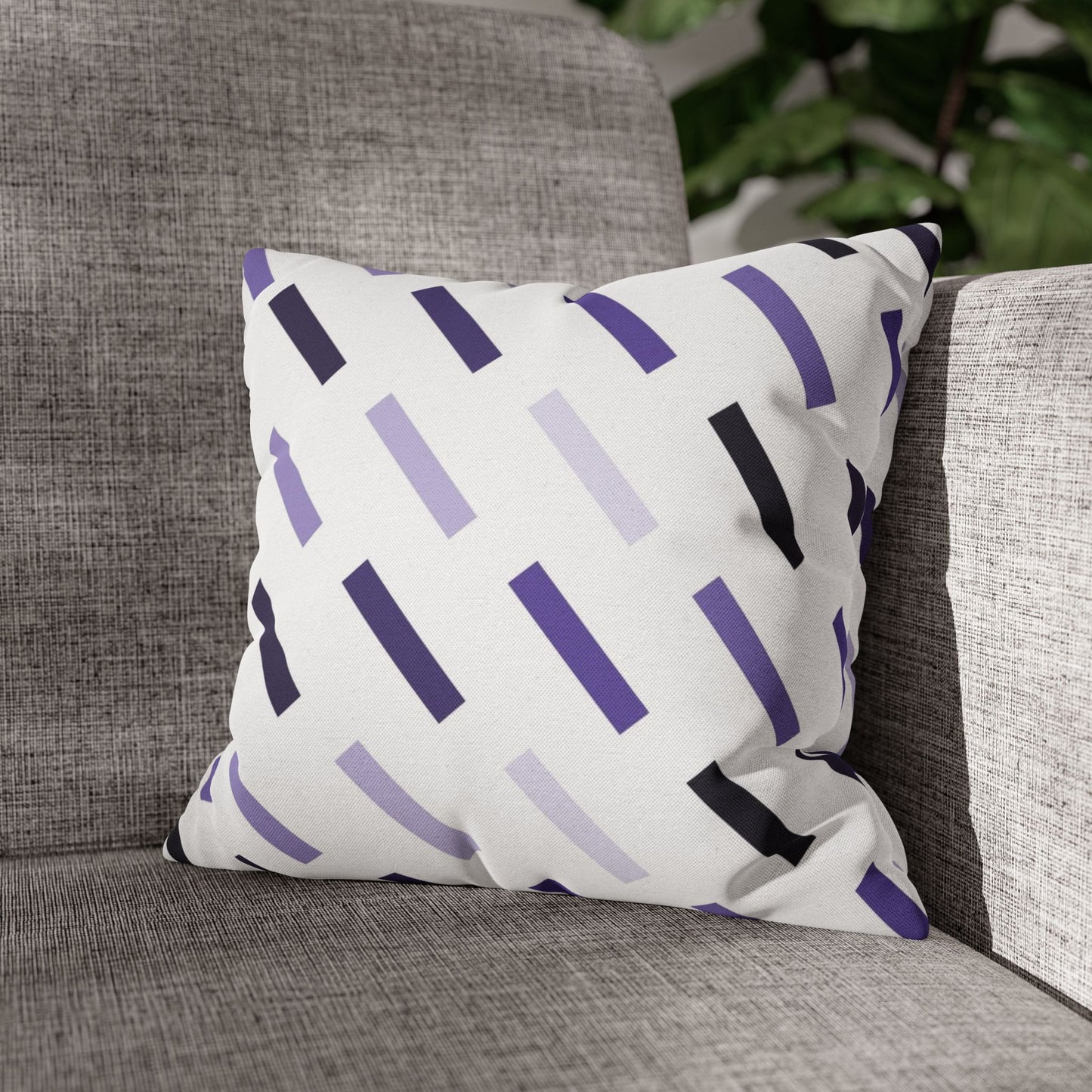 Geometric Purple Stripe Decorative Pillowcase