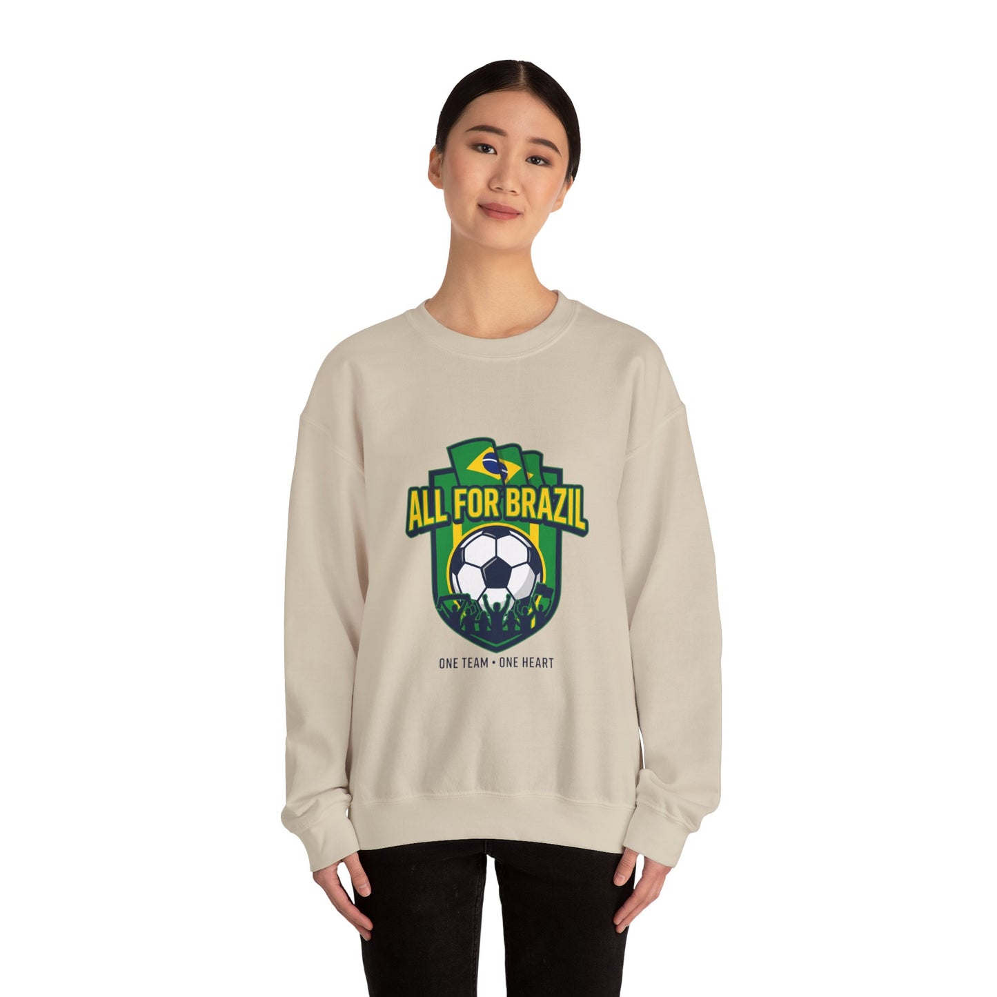 All For Brazil Crewneck Sweatshirt | Country Pride, Retro Soccer