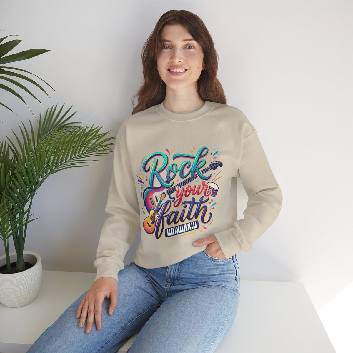 Rock Your Faith Sweatshirt — Christian Music Graphic Crewneck