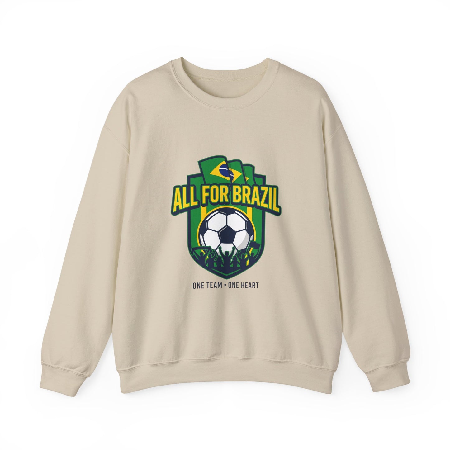 All For Brazil Crewneck Sweatshirt | Country Pride, Retro Soccer