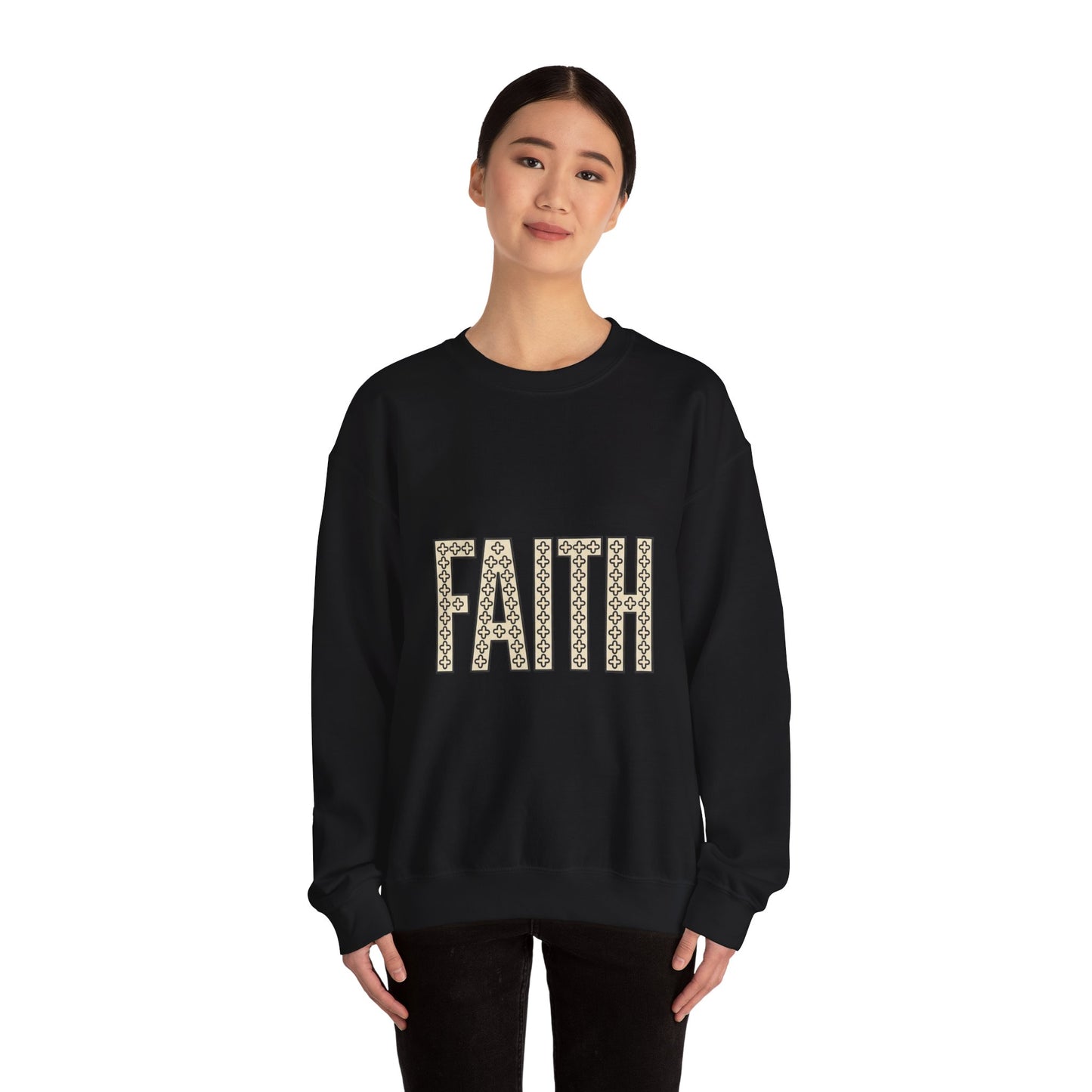 Faith groovy lettering Sweatshirt | Christian encouragement, pastel retro