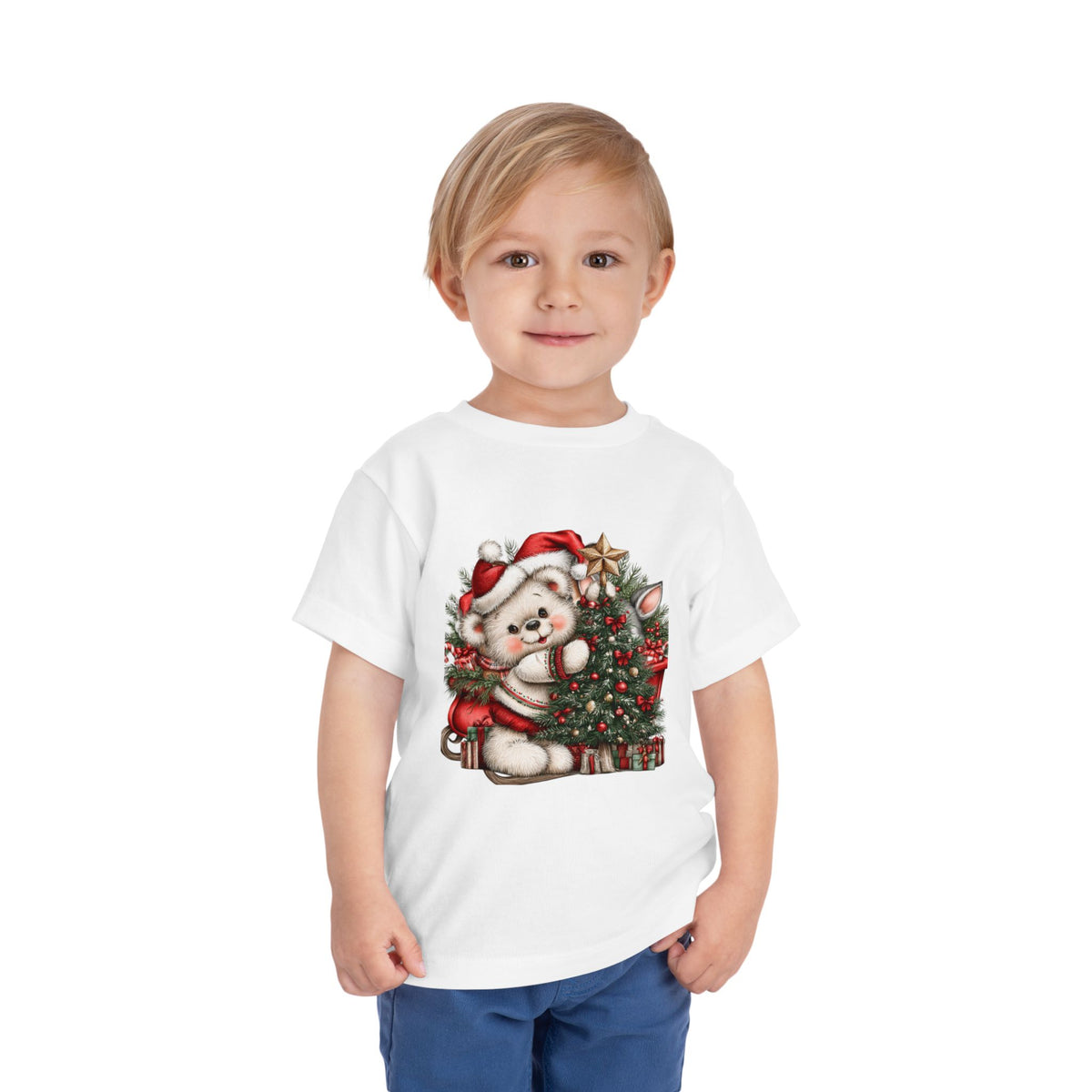Christmas Toddler Bear Short Sleeve Tee