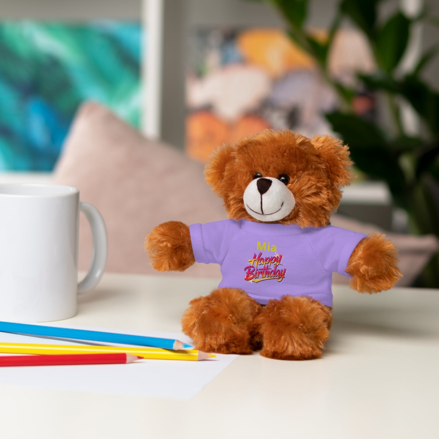 Personalized Birthday Teddy Bear with 'Happy Birthday' Tee
