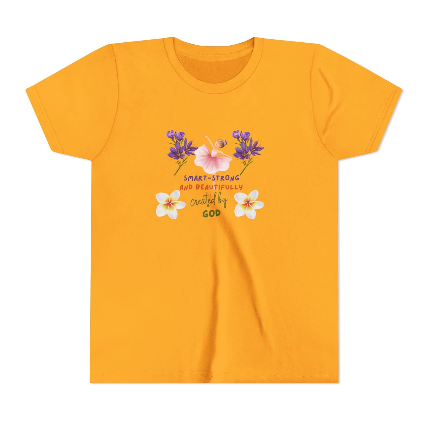 Youth Ballerina Tee: Sweet & Beautifully Made by God, Cute Gift, Dance Apparel, Birthday Present, Inspirational Clothing