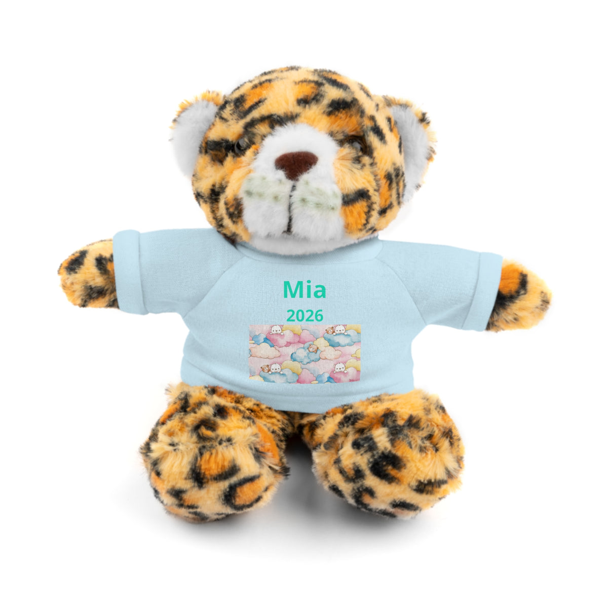 Personalized Plush Bear with Custom Tee — Cute Candy Print & Name