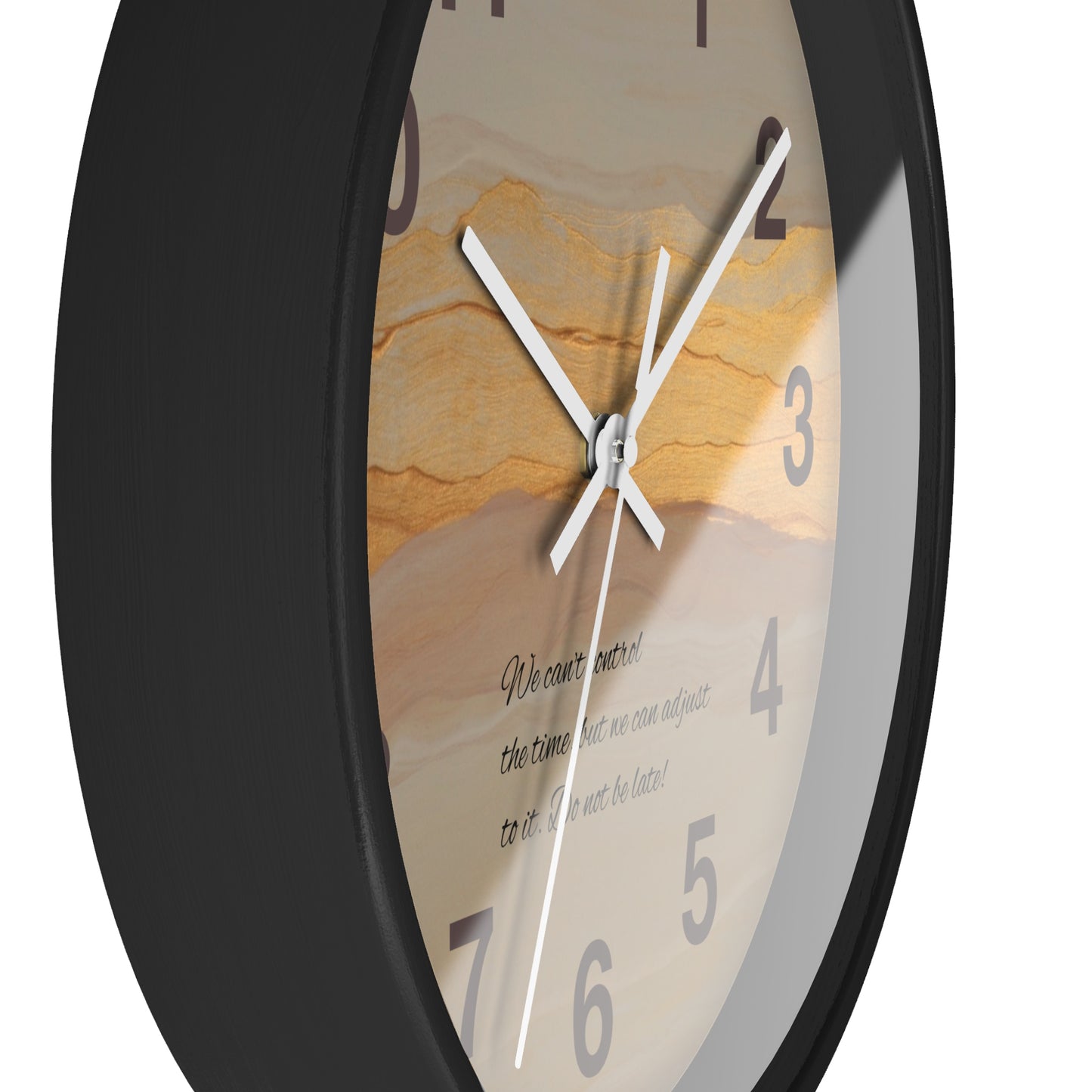 Marble Sunset Wall Clock — Decorative Timepiece with Inspiring Quote