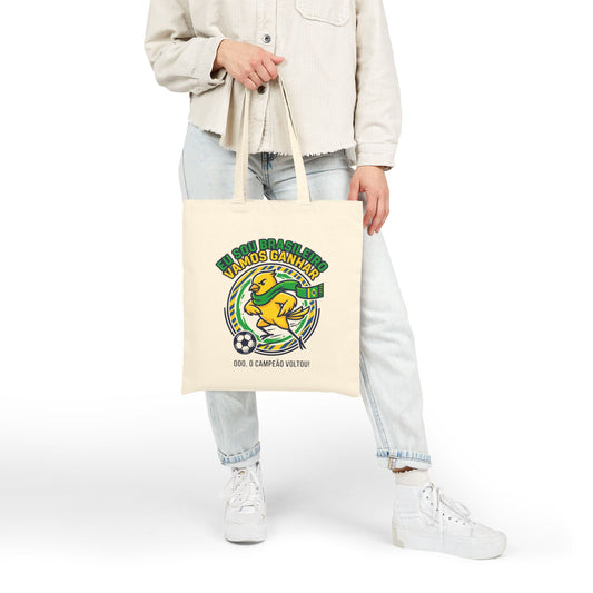 Brazil Retro Soccer Crest Tote | flag-inspired championship supporters