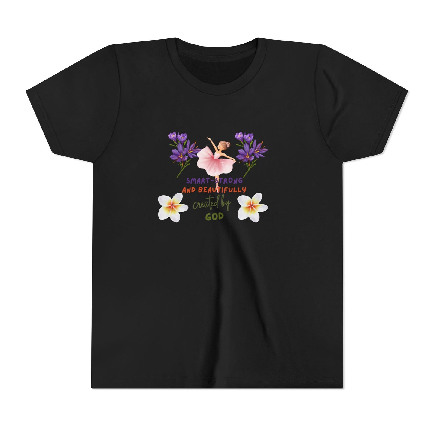 Youth Ballerina Tee: Sweet & Beautifully Made by God, Cute Gift, Dance Apparel, Birthday Present, Inspirational Clothing