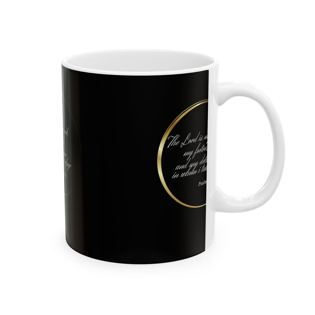 Inspirational Psalm 18:2 Ceramic Mug — “The Lord is my rock” Faith Coffee Cup