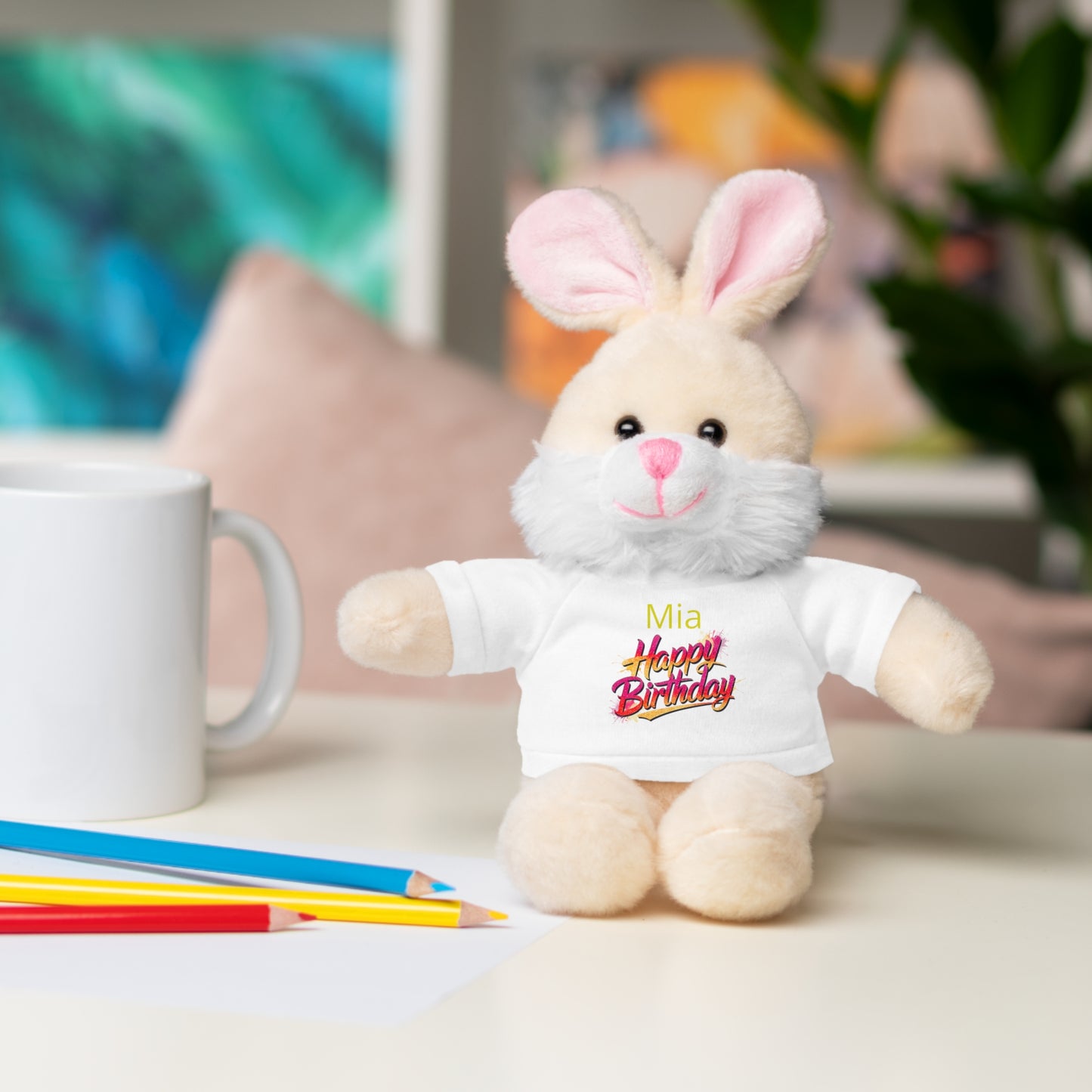 Personalized Birthday Teddy Bear with 'Happy Birthday' Tee