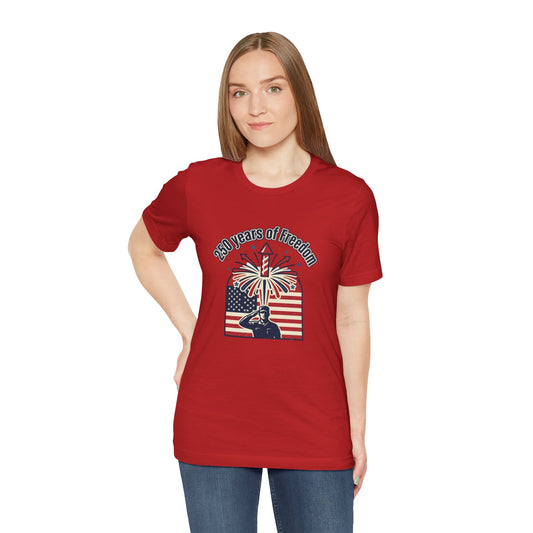 Patriotic 4th of July T-Shirt – "250 Years of Freedom" Fireworks & Salute Tee