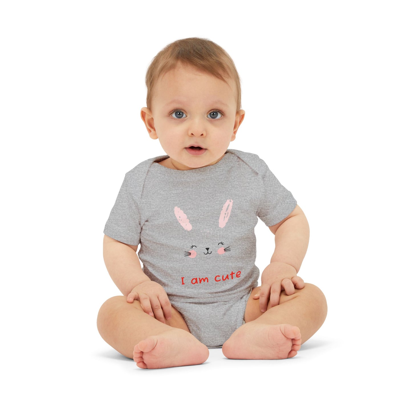 Baby Bunny Onesie - Cute Pink Rabbit Face Infant Bodysuit