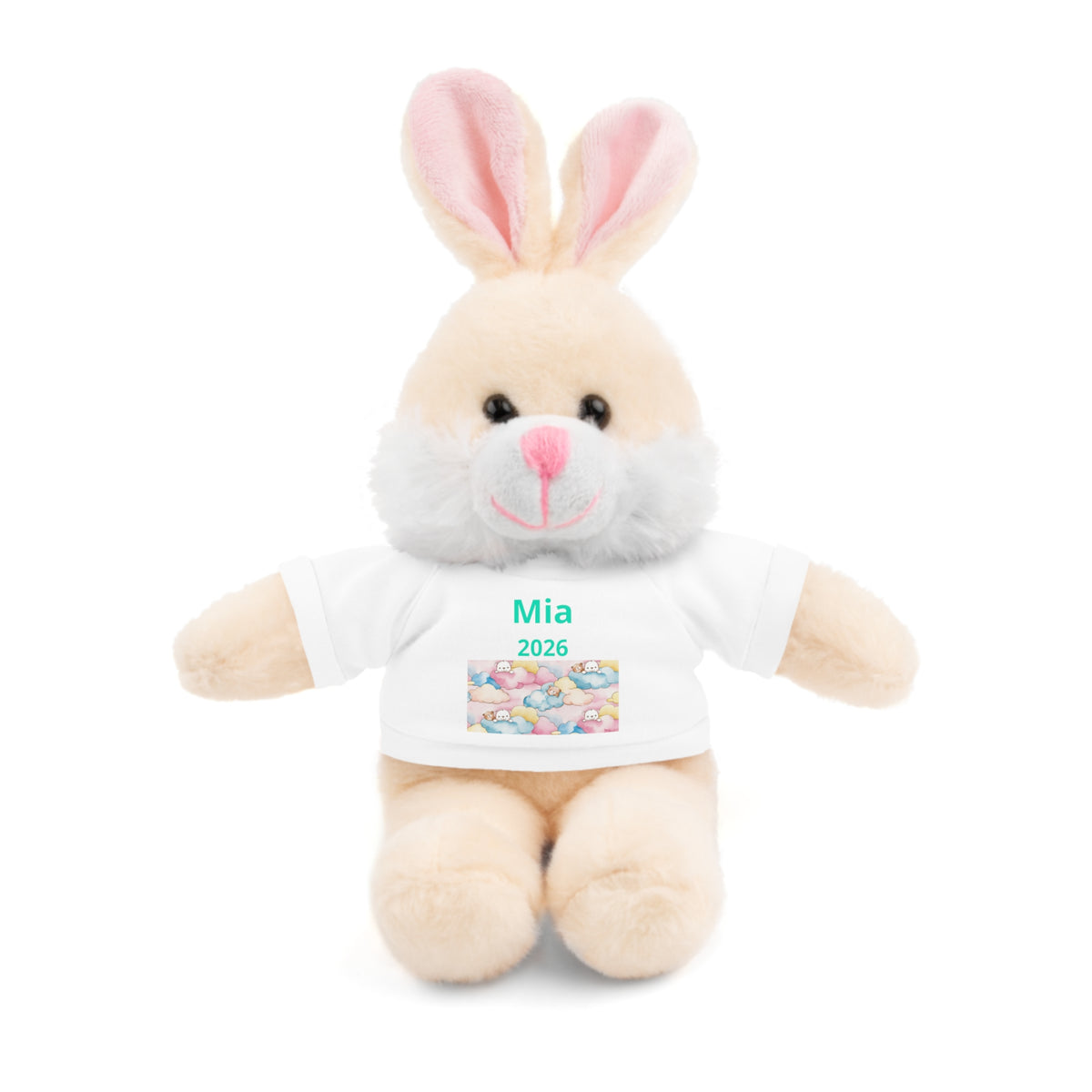 Personalized Plush Bear with Custom Tee — Cute Candy Print & Name