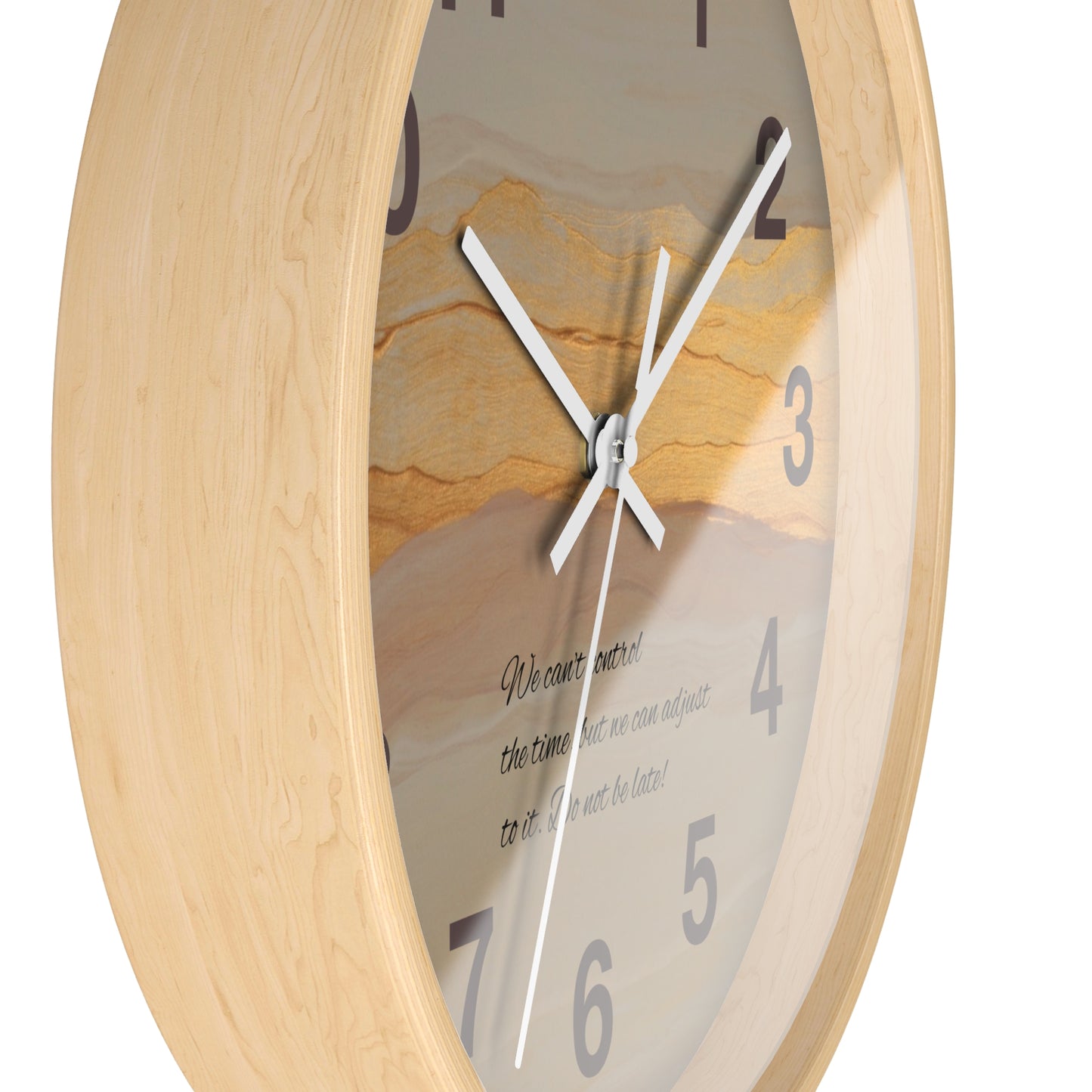 Marble Sunset Wall Clock — Decorative Timepiece with Inspiring Quote