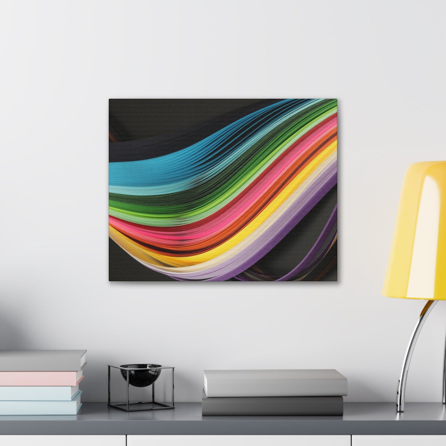 Abstract Rainbow Wave Canvas Print — Stretched 0.75" Wall Art