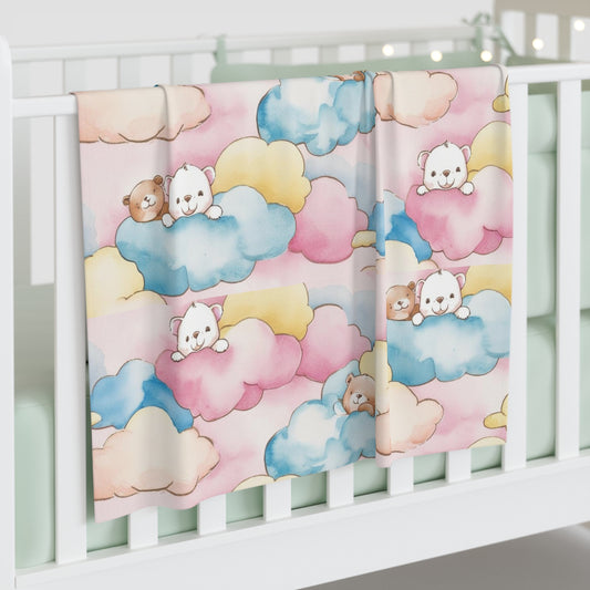 Adorable unisex Cloud-Themed Baby Swaddle Blanket | Perfect for Newborns, Cute Baby Shower Gift