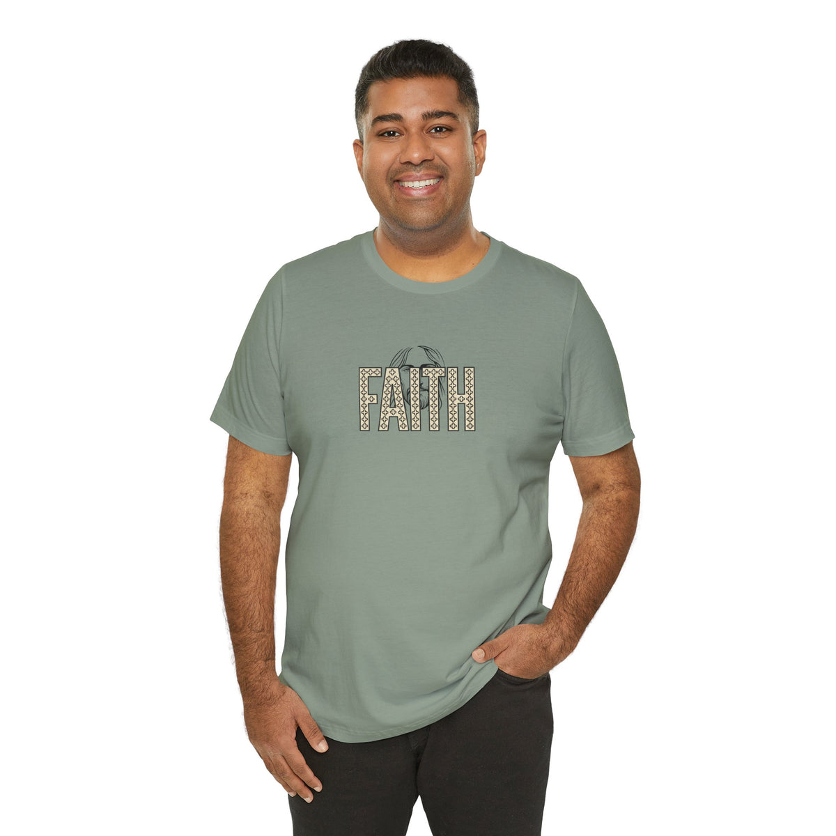 Faith Graphic Tee — Jesus Face Christian T-Shirt