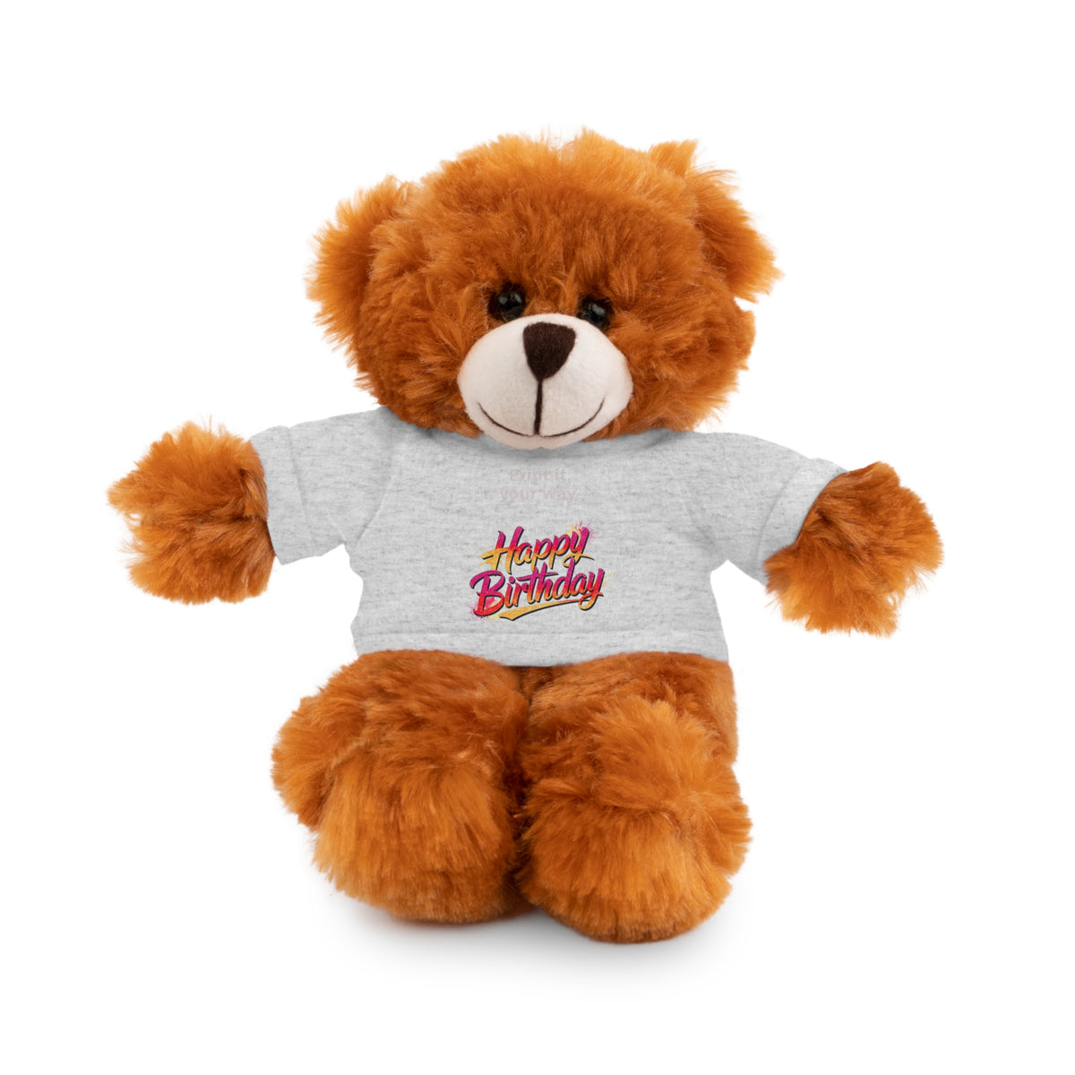 Personalized Birthday Teddy Bear with 'Happy Birthday' Tee