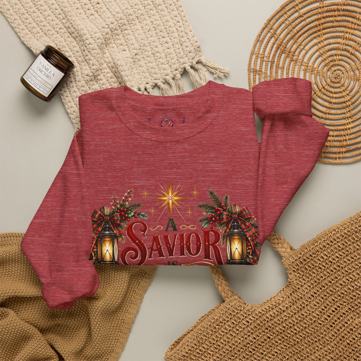 A Savior Is Born Christmas Crewneck Sweatshirt