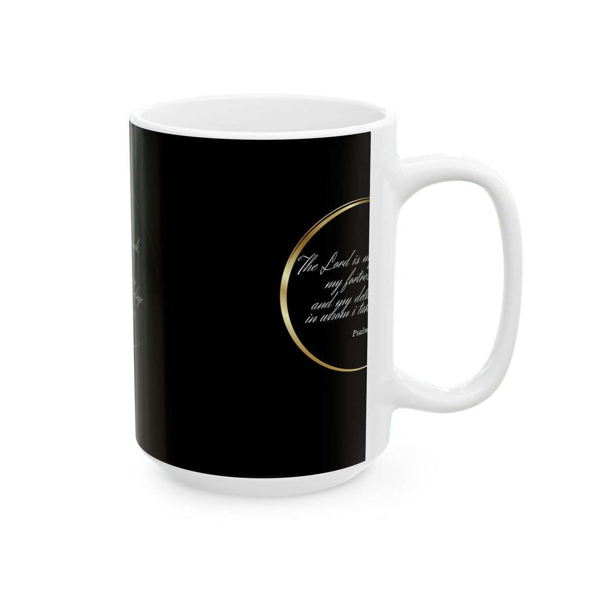 Inspirational Psalm 18:2 Ceramic Mug — “The Lord is my rock” Faith Coffee Cup
