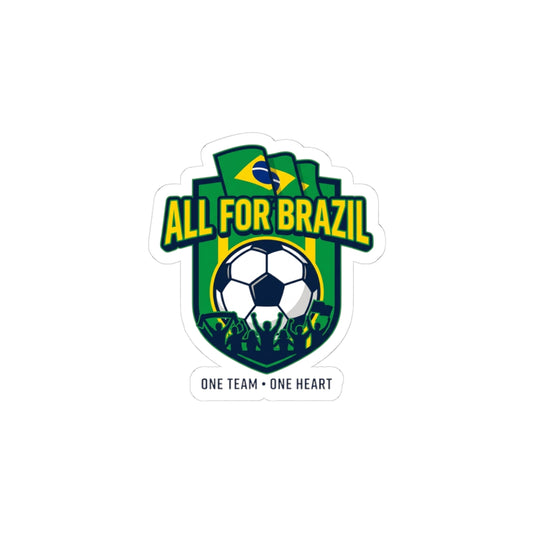 All For Brazil Soccer Crest Kiss-Cut Stickers | country pride, retro soccer