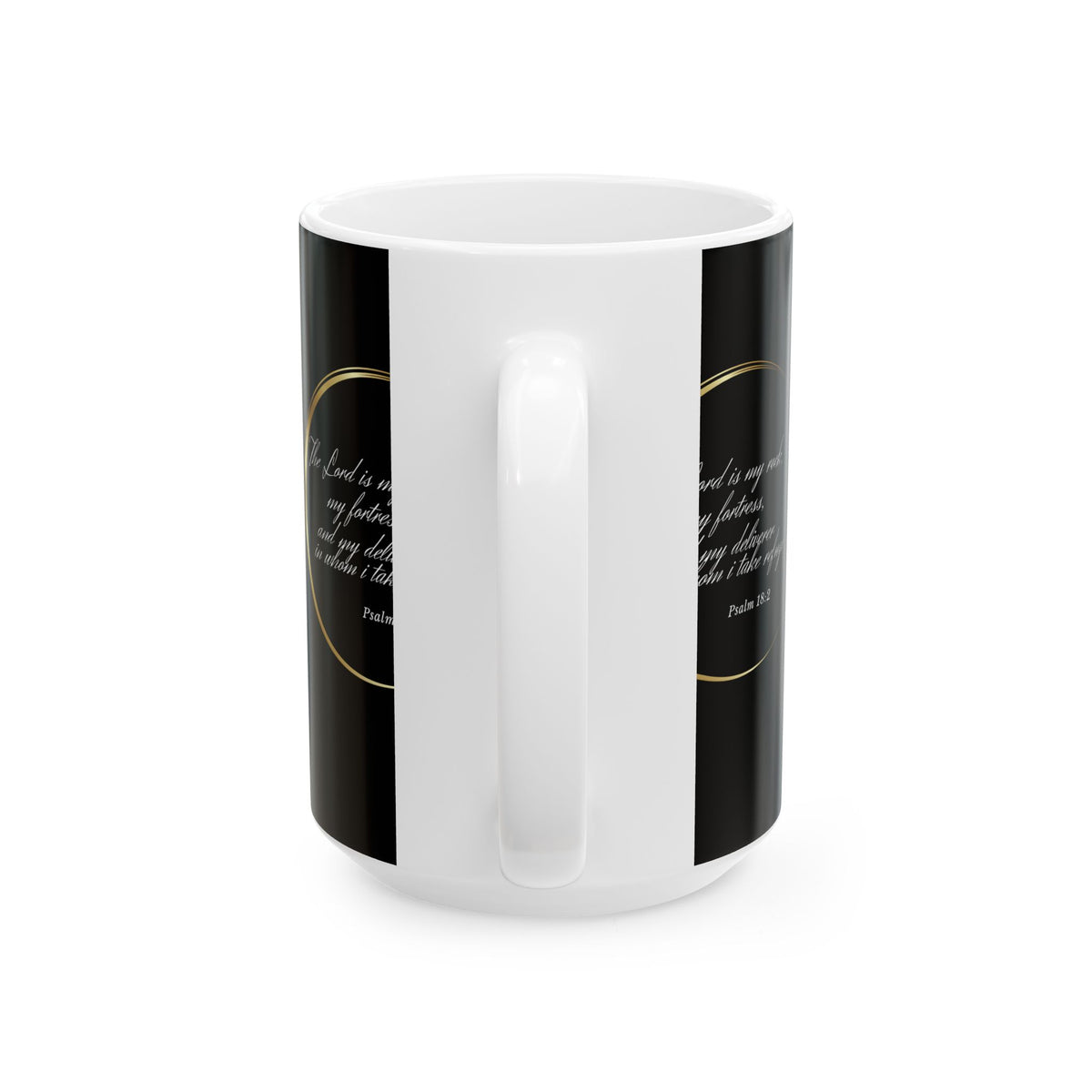 Inspirational Psalm 18:2 Ceramic Mug — “The Lord is my rock” Faith Coffee Cup