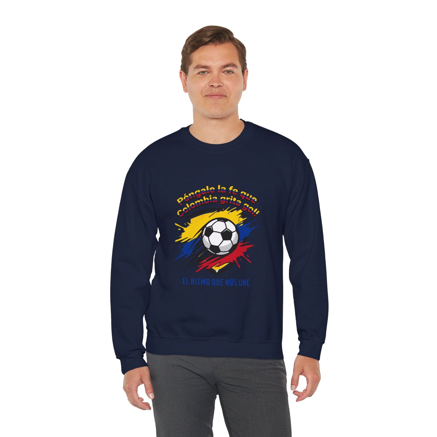 Colombia Pride Soccer Crewneck Sweatshirt | Retro National Colors, Championship Season