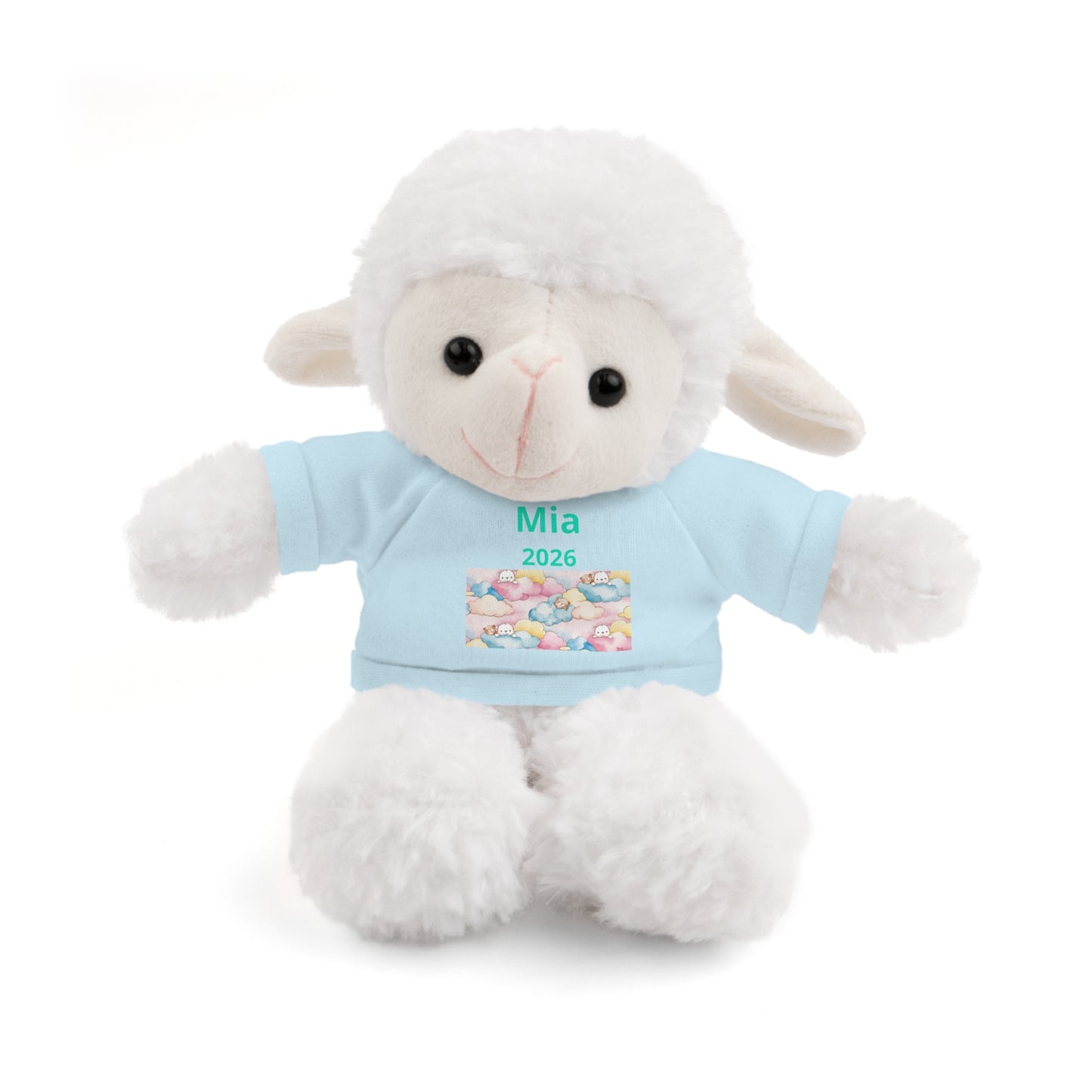 Personalized Plush Bear with Custom Tee — Cute Candy Print & Name