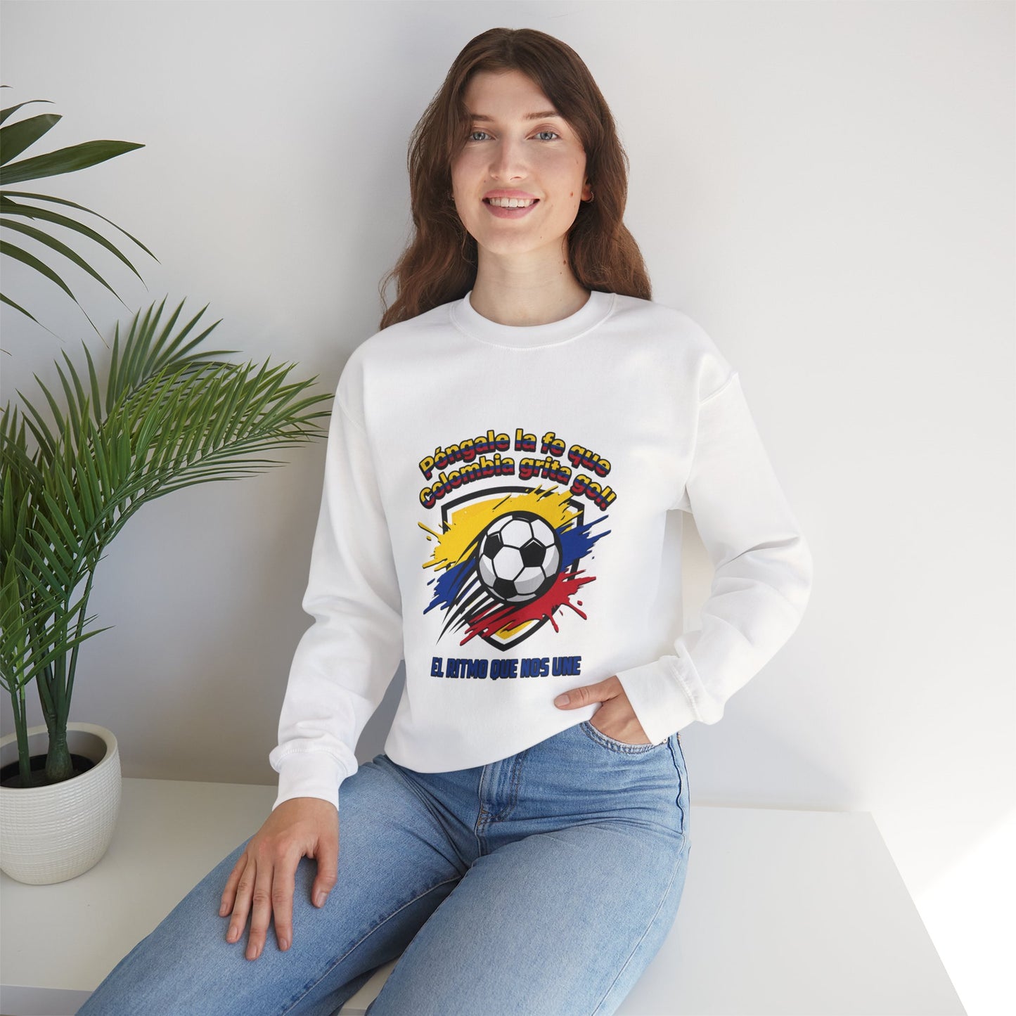 Colombia Pride Soccer Crewneck Sweatshirt | Retro National Colors, Championship Season