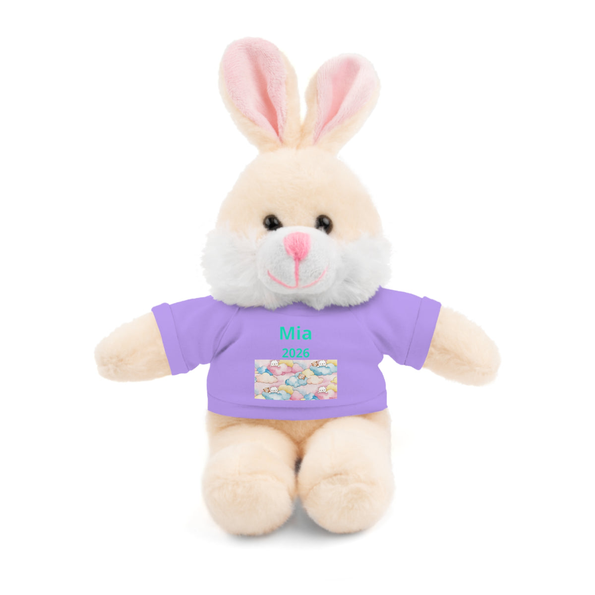 Personalized Plush Bear with Custom Tee — Cute Candy Print & Name